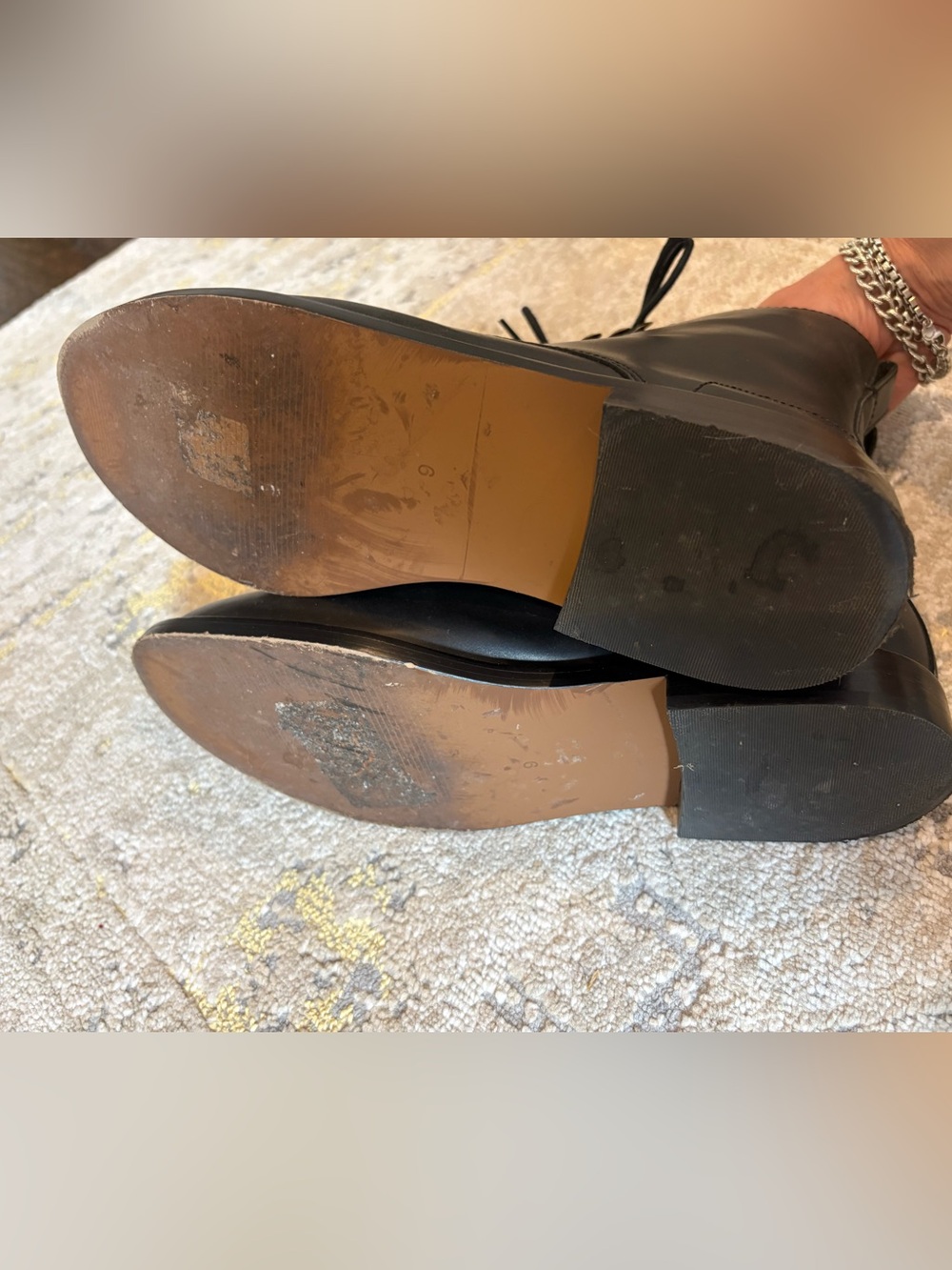 Madewell Black Leather Combat Boots - Picture 7 of 8